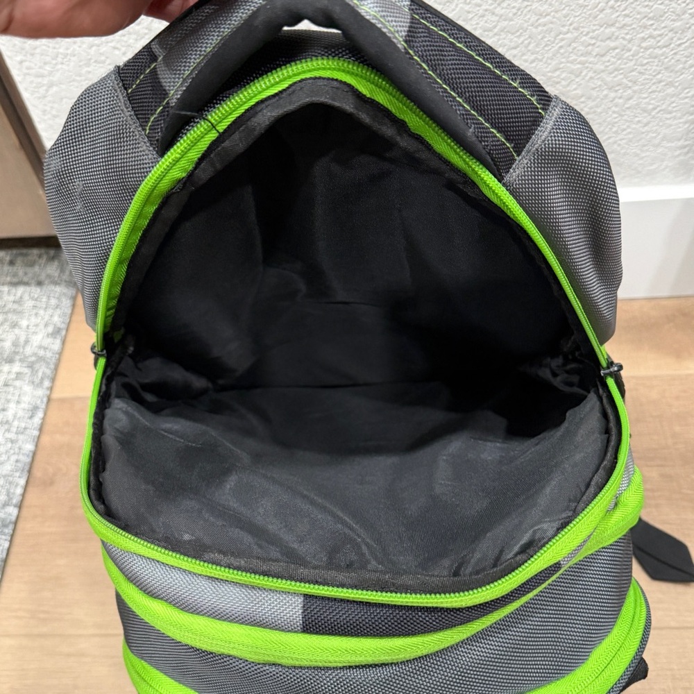 Ful Laptop Backpack Grey Lime Green Multi-Compartment Air Flow Panel Travel Bag - Picture 6 of 9